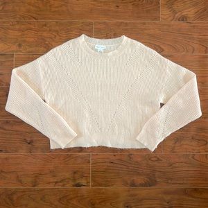NWOT Tilly's Full Tilt Baby Pink Cropped Crewneck Knit Sweater